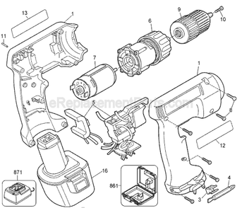 Page A Diagram and Parts List for PS350 Type 2 Black and Decker Cordless Drill